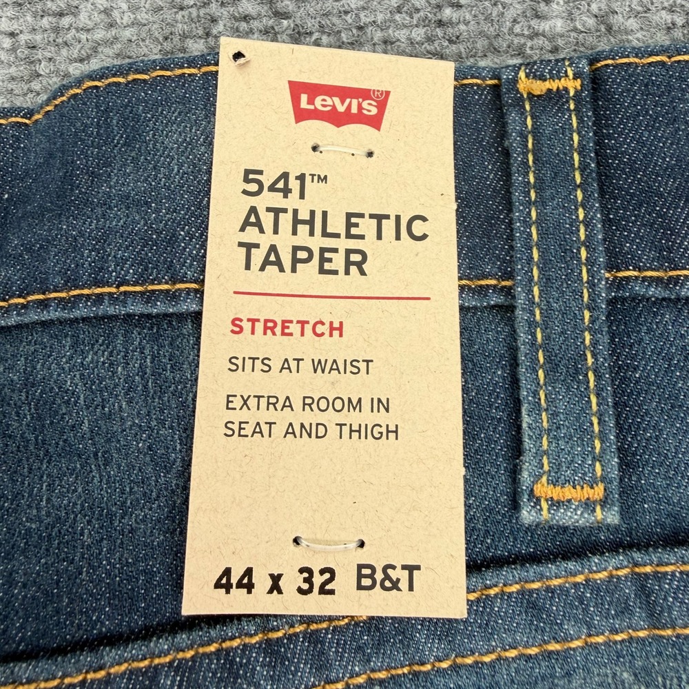 Levis Jeans Men 44x32 (Fit 44x30) Blue 541 Athletic Taper Stretch Big Tall Denim - Picture 2 of 16
